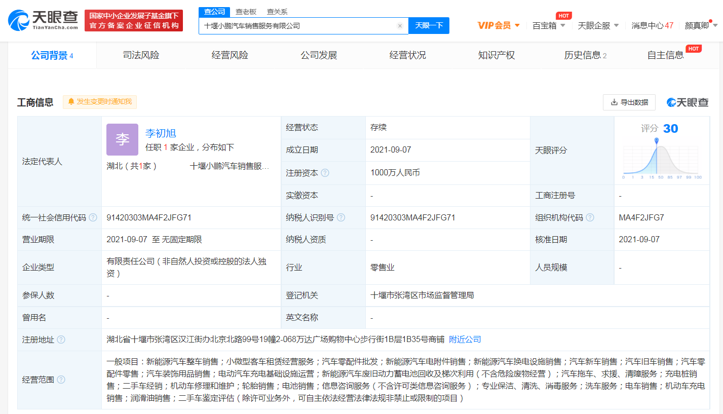 小鵬汽車在十堰成立新公司，汽車零部件商標(biāo)屬于哪一類？