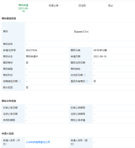 小米申請多個“Xiaomi Civi”商標，注冊英文商標需要注意什么？