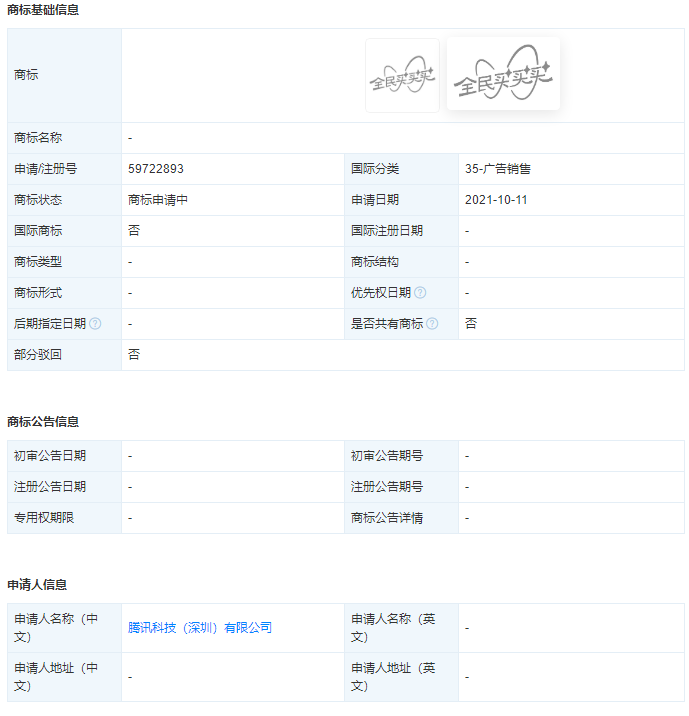 騰訊申請注冊“全民買買買”商標，商標注冊申請程序是什么樣的？