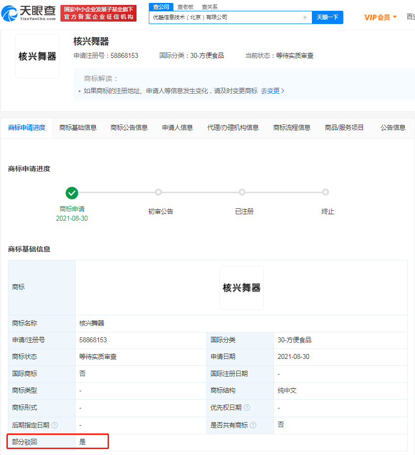 優酷申請核興舞器商標被駁回，企業商標駁回有必要復審嗎？