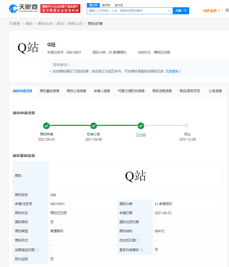 騰訊Q站商標注冊成功，商標注冊成功后怎么使用？