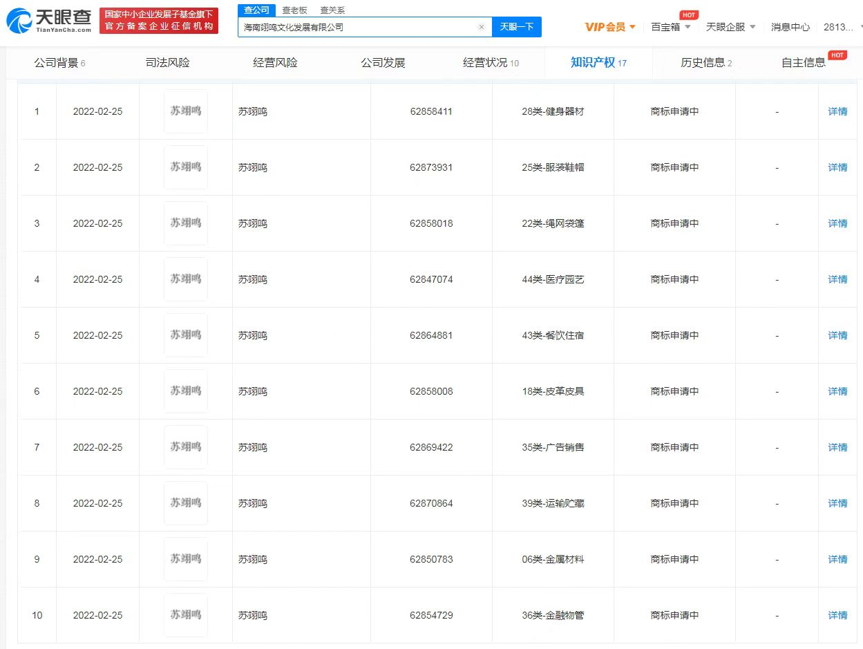 蘇翊鳴父母公司申請?zhí)K翊鳴商標，人名能注冊成商標嗎？