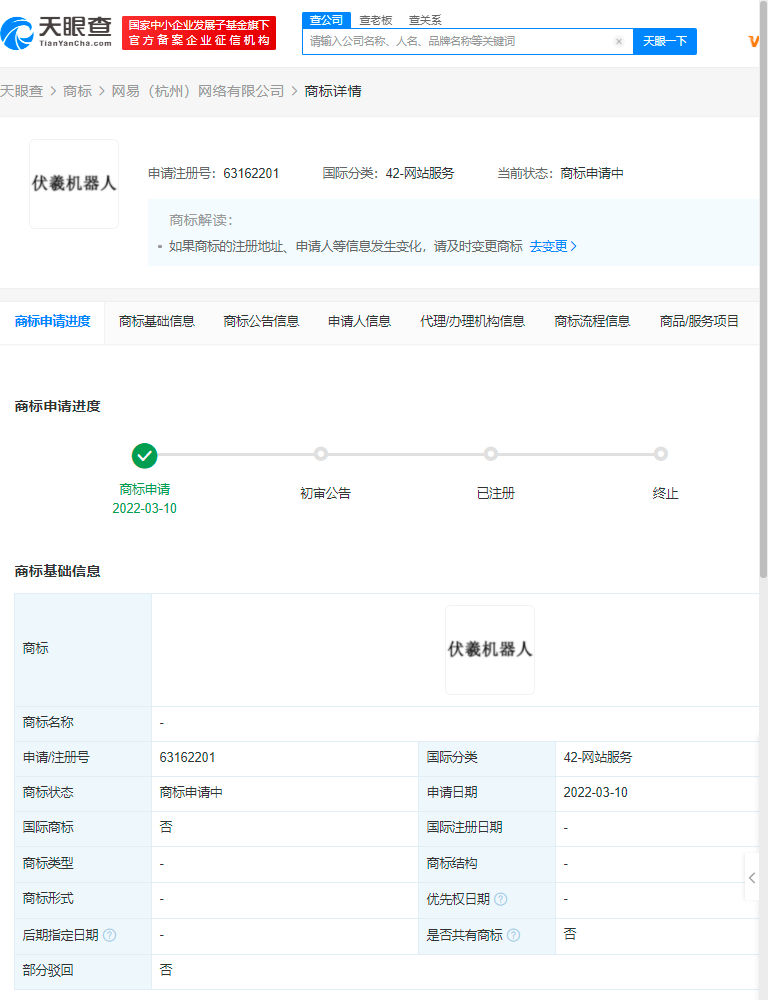 網易申請注冊伏羲機器人商標，商標注冊申請怎么辦理？