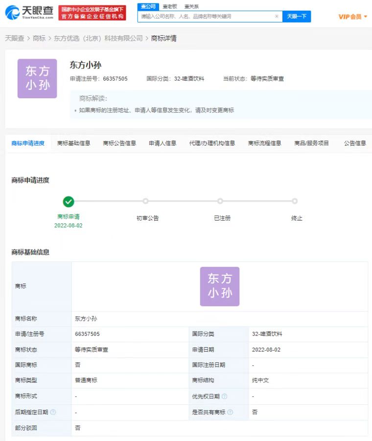 東方甄選申請東方小孫商標，企業申請商標需要什么資料？