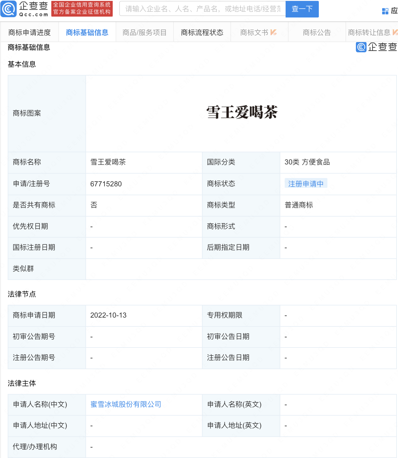 蜜雪冰城申請注冊雪王愛喝茶商標，商標注冊申請要怎么弄？